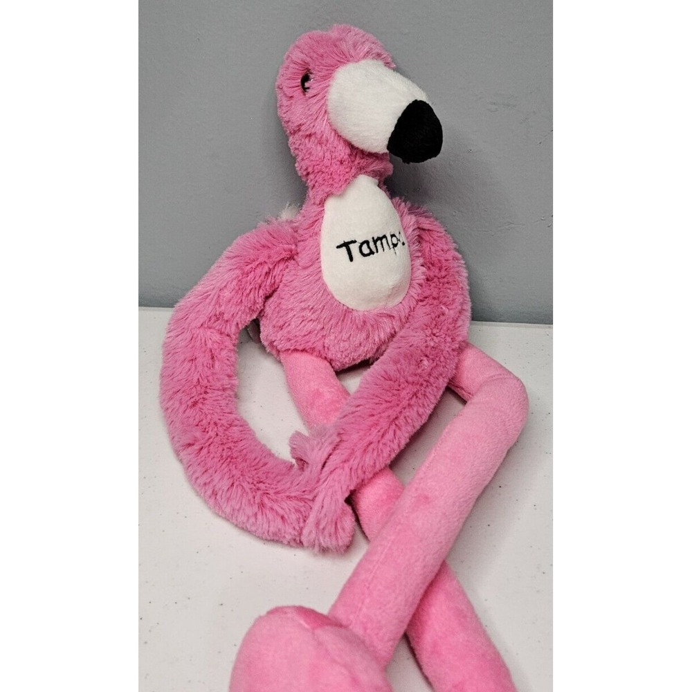 Pink Flamingo Sound Plush Tampa Emblem Long Legged Stuffed Beanbag Fiesta 16"